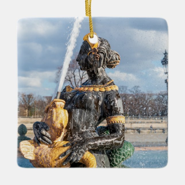 Fontän vid ställe de la Concorde - Paris Julgransprydnad Keramik (Framsida)