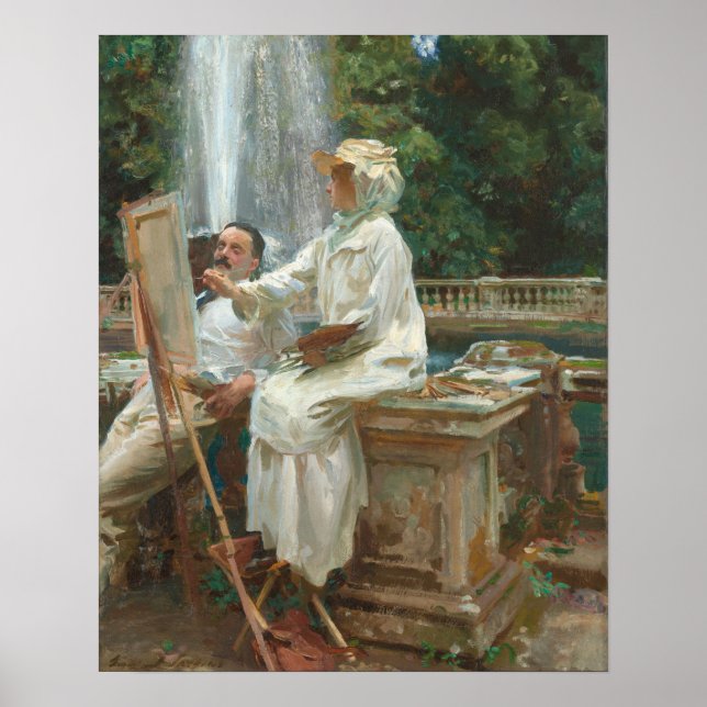 Fontän Villa Torlonia Frascati, Italien av Sargent Poster (Framsidan)