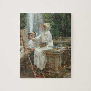 Fontän Villa Torlonia Frascati, Italien av Sargent Pussel