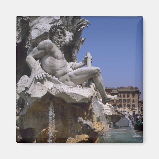 Fontana dei Quattro Fiumi, Piazza Navona, Rom Magnet (Framsidan)