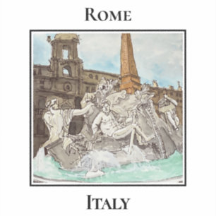 Fontana dei Quattro Fiumi. Rom, Italien Klistermärken