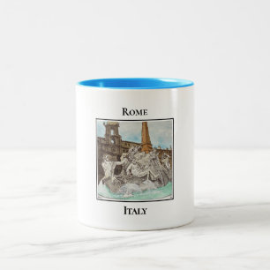 Fontana dei Quattro Fiumi. Rom, Italien Två-Tonad Mugg