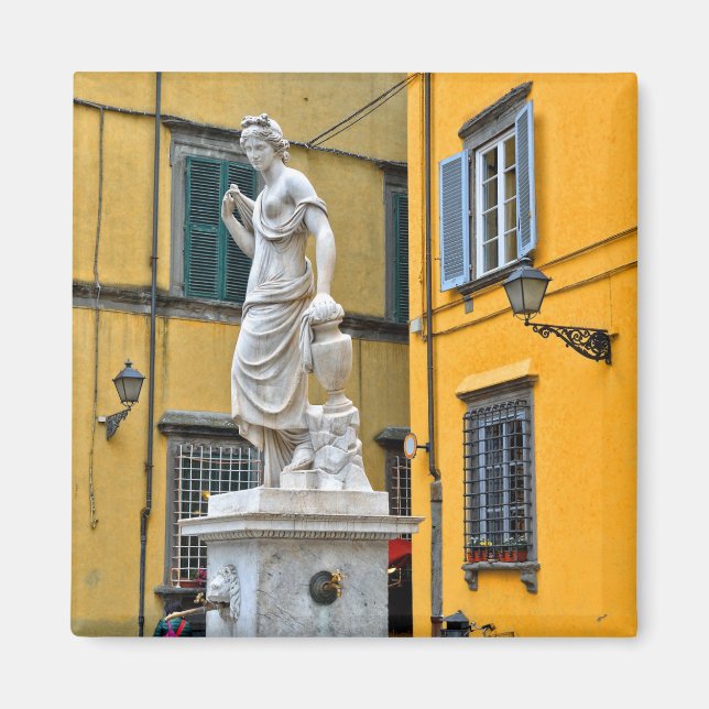 Fontana della Pupporona, Lucca, Italien Magnet (Framsidan)