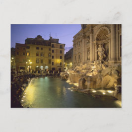 Fontana di Trevi på natten, Rom, Lazio, Italien Vykort
