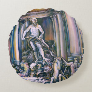 Fontana Di Trevi, romer, Italien Rund Kudde