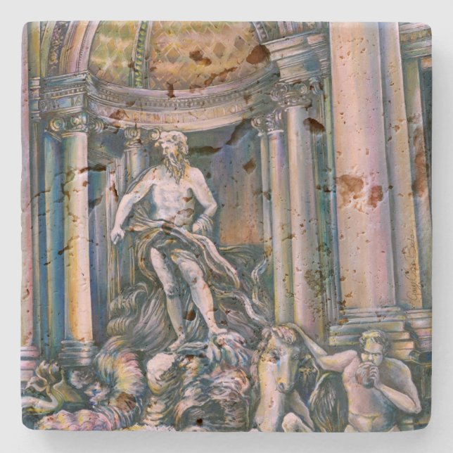 Fontana Di Trevi, romer, Italien Stenunderlägg (Framsidan)