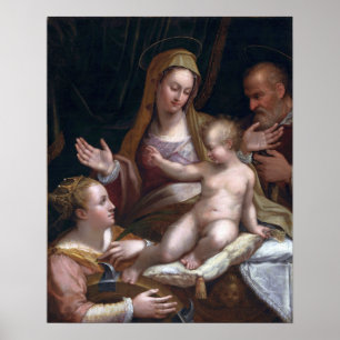 Fontana - Heligans familj med Saint Catherine av Poster