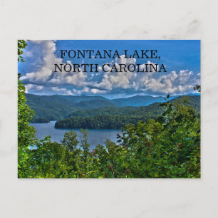 Fontana Lake North Carolina Blå Himmel Foto Vykort