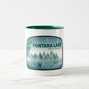 Fontana Lake North Carolina Hjort Två-Tonad Mugg