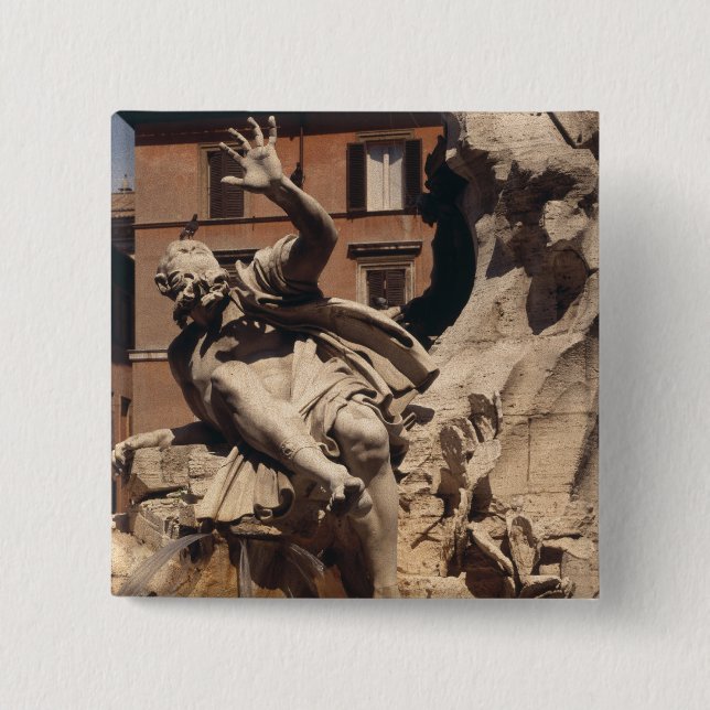 Fontänen av de fyra floderna knapp (Framsida)