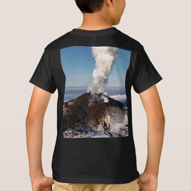 Fontänen av varm lava får utbrott från tee shirt (Baksida)