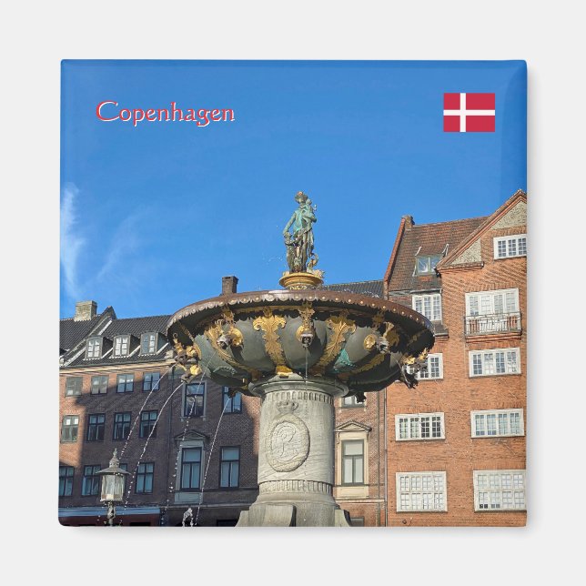 Fontänen Charity i Köpenhamn, Danmark resa Magnet (Framsidan)