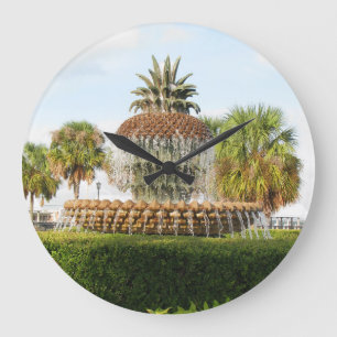 Fontänen för Charleston SC-ananas, strand parker Stor Klocka