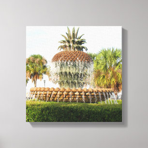 Fontänen för Charleston SC-ananas, strand parkerar Canvastryck