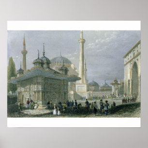 Fontänen och kvadrerar av St. Sophia, Istanbul, Poster