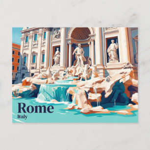 Fontänen Trevi Italien Vykort