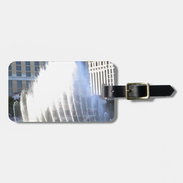 Fontäner och arkitektur längs den Las Vegas stren Bagagebricka (Horisontell Framsida)