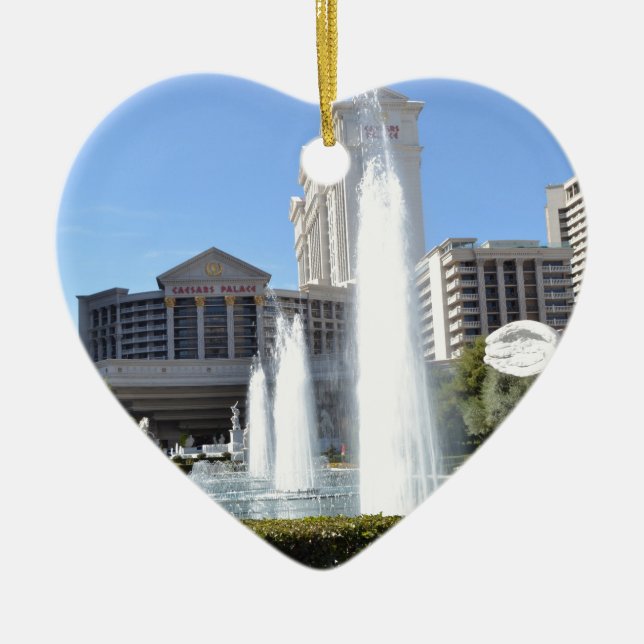 Fontäner på den Las Vegas remsan Julgransprydnad Keramik (Framsidan)