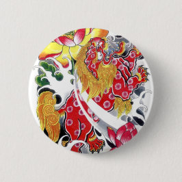 Foo Dog & Lotus Tattoo Design Knapp