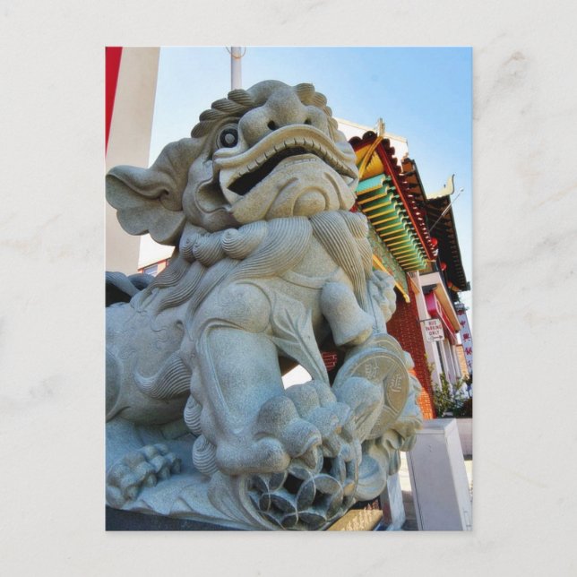 Foo hund i Chinatown i Los Angeles Vykort (Framsida)