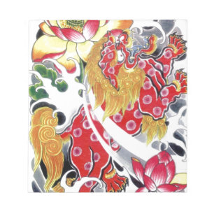 Foo Hund & Lotus Tattodesign Anteckningsblock