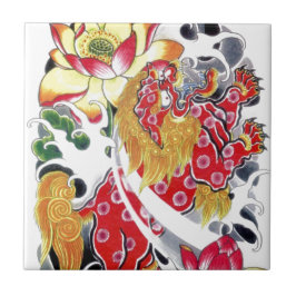 Foo Hund & Lotus Tattodesign Kakelplatta