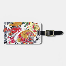 Foo Hund & Lotus Tatuering Design Bagagebricka