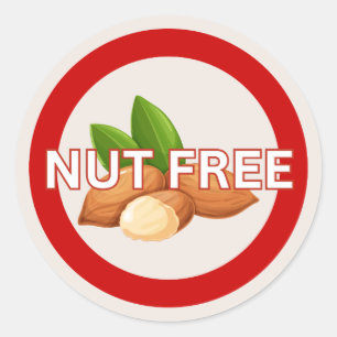 Food Allergy Nöt Free Alert Classic Runt Klistermärke