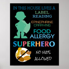 Food Allergy Superthea No Nöt Allowed Boys Poster