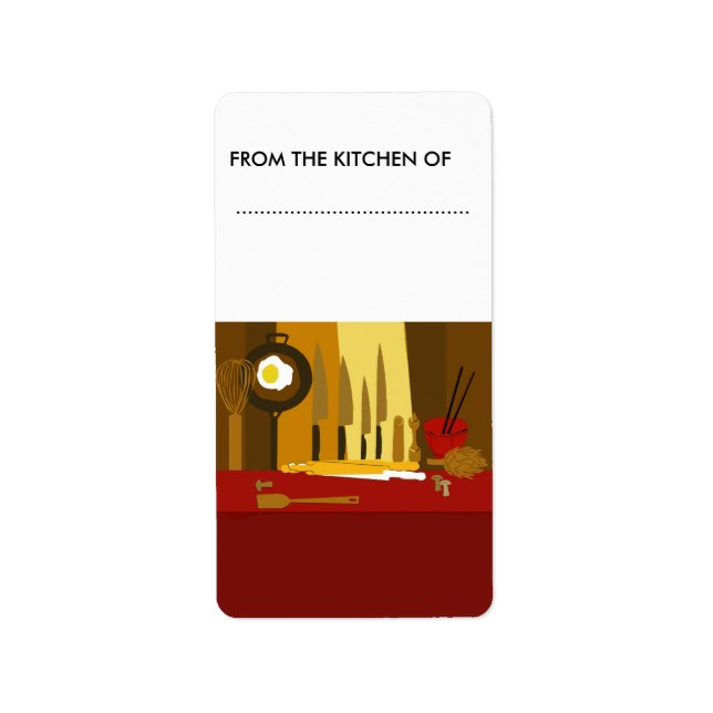 Food Burk Goodies Cook Culinary Knivar Spoon Adressetikett (Framsidan)