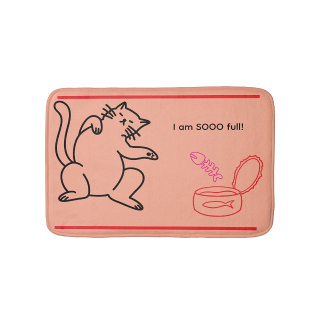Food Coma Cat Plush Bath Mat Badrumsmatta (Framsidan)