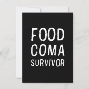 Food Coma Survivor Clever Funny Humor Thanksgiving Inbjudningar