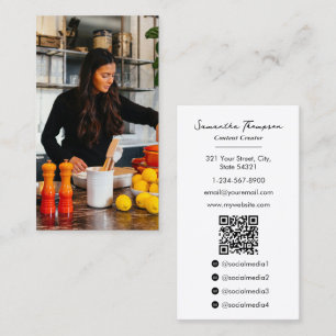 Food Cook Influencer Innehåll Creator Photo QR Cod Visitkort