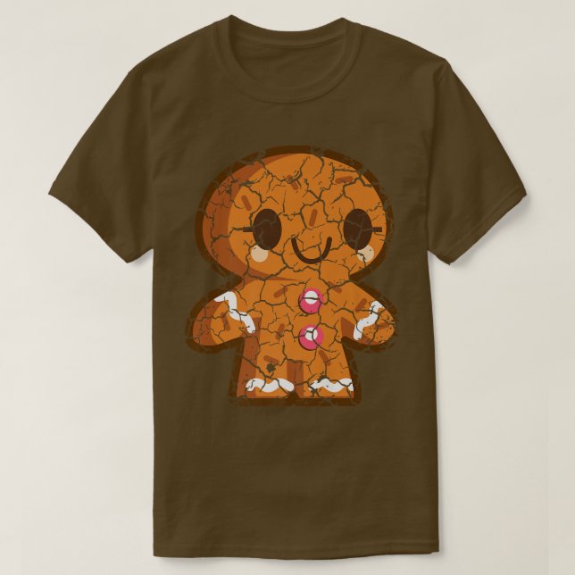 Food Cooking Foodie Pepparkaksgubbe Distress T Shirt (Design framsida)
