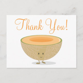 Food Cute Melon Tecknad Cantaloupe Vykort