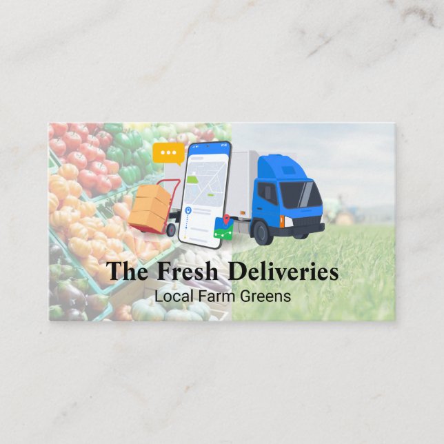 Food Delivery Service | Produce | Agriculture Visitkort (Framsida)