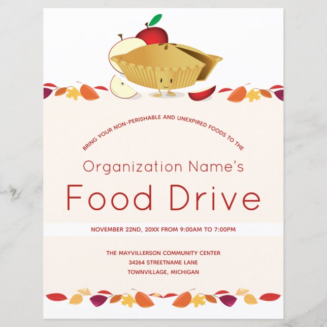 Food Drive Organisation Namn Löv Paj Tecknad (Framsida)
