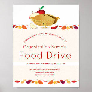 Food Drive Organisation Namn Löv Tecknad Paj Poster