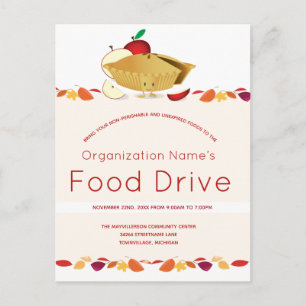 Food Drive Organisation Namn Löv Tecknad Paj Vykort