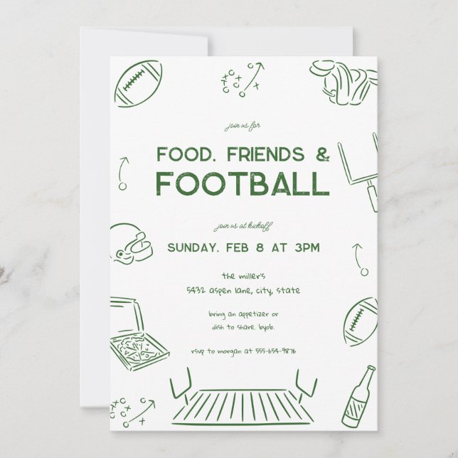 Food Friends Football Championship Watch Party  Inbjudningar (Framsida)