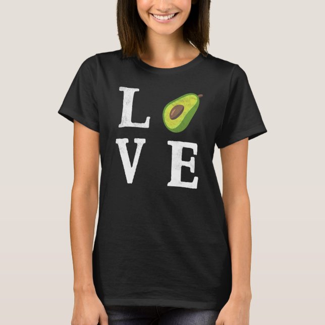 Food Guacamole Foodie Vegan Kärlek Avocado T Shirt (Framsida)