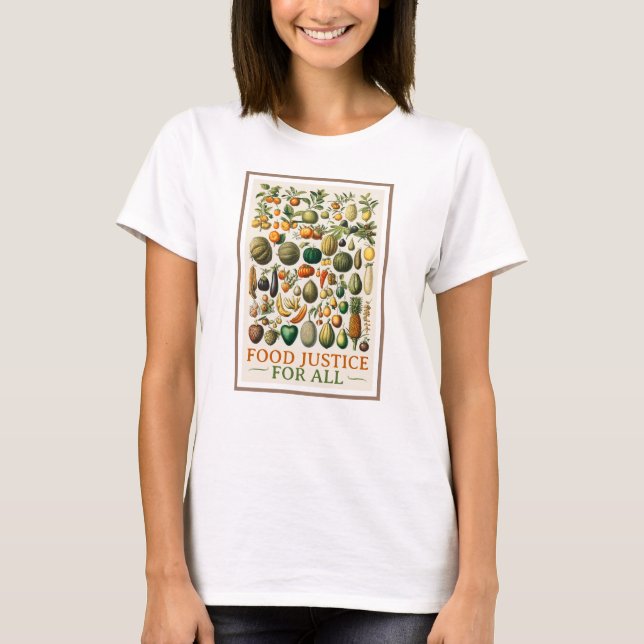 Food Justice! Vintage Art T Shirt (Framsida)