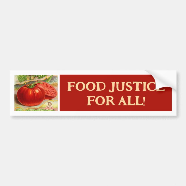 Food Justice - Vintage Tomates & Garden Bildekal (Framsidan)