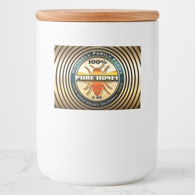 Food Label för honungsbin Guld Mat Etiketter (Framsida)