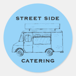 Food Lastbil Anpassningsbar Blue Sticker Runt Klistermärke