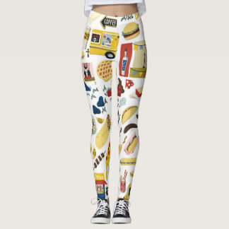 Food Lastbil Fest: Tecknad Mönster Leggings