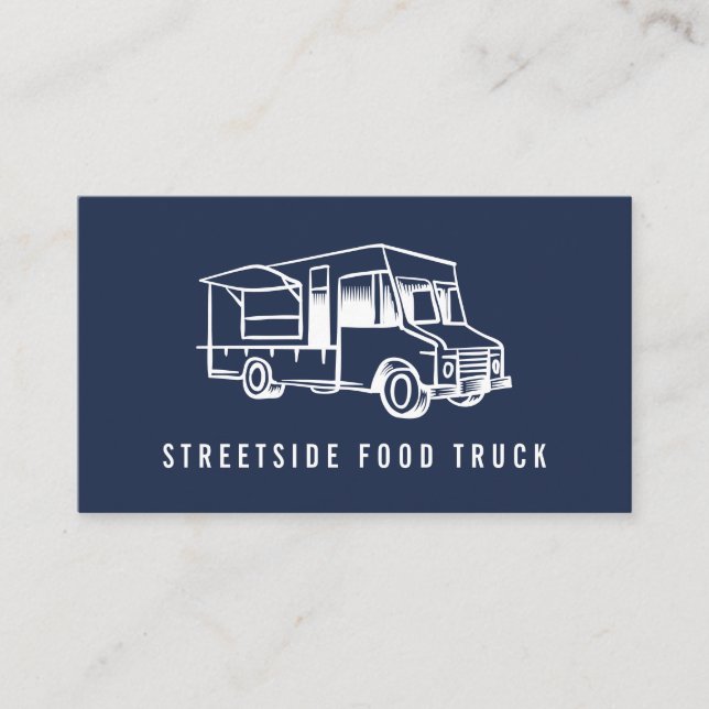 Food Lastbil Logotyp Blue Visitkort (Framsida)