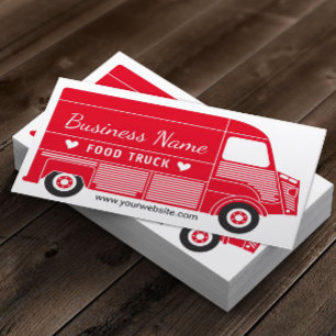 Food Lastbil Plain Red Catering Visitkort