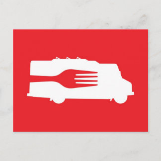 Food Lastbil: Side/Fork (Red) Vykort