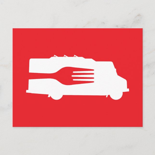 Food Lastbil: Side/Fork (Red) Vykort (Framsida)